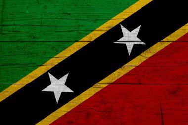 St. Kitts ve Nevis bayrağı. St. Kitts ve Nevis bayrağının ahşap dokusu..