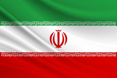 İran bayrağının İran kumaşı..