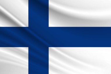 Finlandiya bayrağı. Finlandiya bayrağının kumaş dokusu.