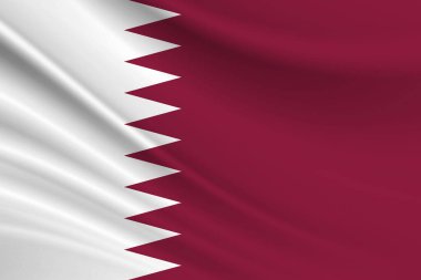 Katar bayrağının Katar kumaş dokusunun bayrağı.