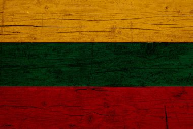 Litvanya bayrağı. Litvanya bayrağının ahşap dokusu.