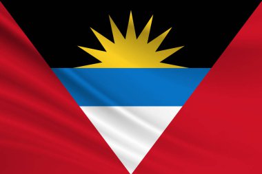 Antigua ve Barbuda bayrağı. Antigua ve Barbuda bayrağının kumaş dokusu.