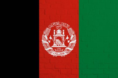Afganistan bayrağı. Afganistan bayrağının tuğla duvar dokusu.