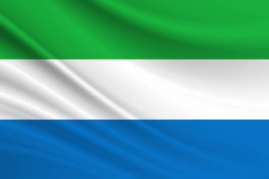 Sierra Leone bayrağı. Sierra Leone bayrağının kumaş dokusu.
