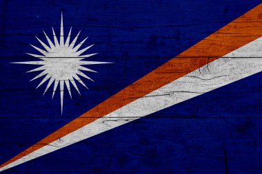 Marshall Adaları bayrağı. Marshall Adaları bayrağının ahşap dokusu.