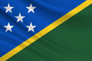 Solomon Adaları bayrağı. Solomon Adaları bayrağının kumaş dokusu.