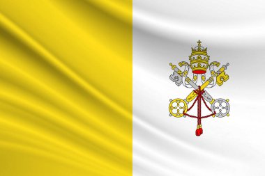 Vatikan bayrağı. Vatikan bayrağının kumaş dokusu.