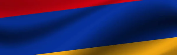 Banner with the flag of Armenia. Fabric texture of the flag of Armenia.