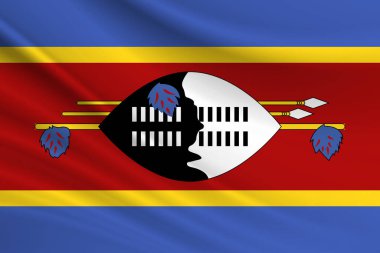 Esvatini bayrağının Esvatini kumaşı..