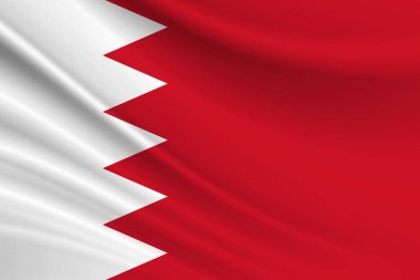 Bahreyn bayrağı. Bahreyn bayrağının kumaş dokusu.