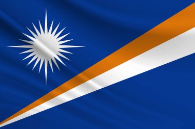 Marshall Adaları bayrağı. Marshall Adaları bayrağının kumaş dokusu.