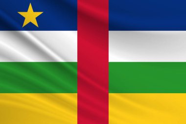 Orta Afrika Cumhuriyeti bayrağı. Orta Afrika Cumhuriyeti bayrağının kumaş dokusu.