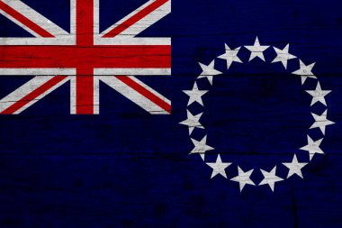 Cook Adaları bayrağı. Cook Adaları bayrağının ahşap dokusu.