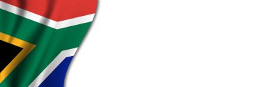 Beyaz arka planda Güney Afrika Cumhuriyeti bayrağı. Güney Afrika Cumhuriyeti bayrağı yakınındaki metinler için beyaz arkaplan.