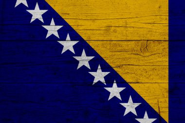 Bosna-Hersek bayrağı. Bosna-Hersek bayrağının ahşap dokusu.