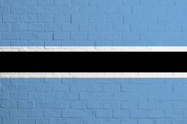 Botswana bayrağı. Botswana bayrağının tuğla duvar dokusu.