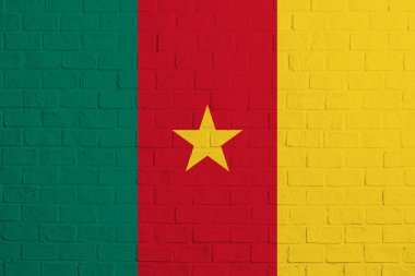Kamerun bayrağının Tuğla duvar desenli bayrağı..