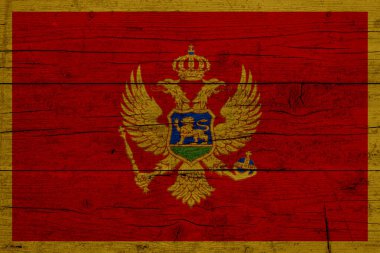 Karadağ bayrağı. Karadağ bayrağının ahşap dokusu.
