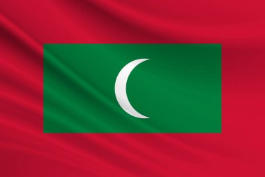 Maldivler bayrağı. Maldivler bayrağının kumaş dokusu.