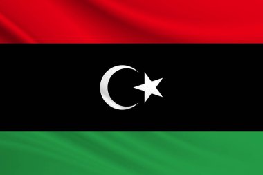 Libya bayrağı. Libya bayrağının kumaş dokusu.