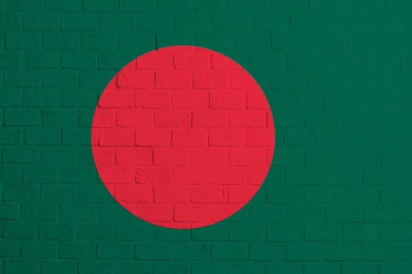 Флаг Бангладеш Кирпичная Текстура Флага Бангладеш — стоковое фото