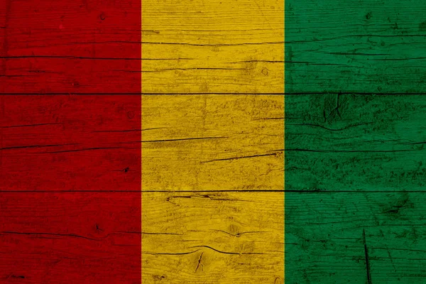 Flagge Von Guinea Holzstruktur Der Flagge Von Guinea — Stockfoto