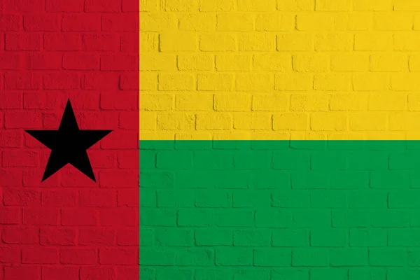 Flagge Von Guinea Bissau Mauerstruktur Der Flagge Von Guinea Bissau — Stockfoto