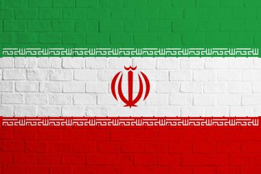 İran bayrağının Tuğla duvar desenli bayrağı.