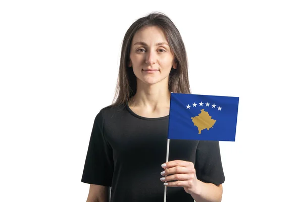 배경에 코소보 국기를 — 스톡 사진
