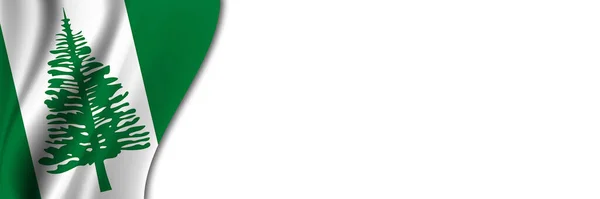 Флаг Острова Норфолк Белом Фоне Белый Фон Местом Текста Возле — стоковое фото
