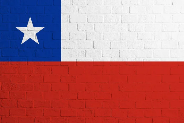 Chile Zászlója Téglafal Szerkezete Zászló Chile — Stock Fotó
