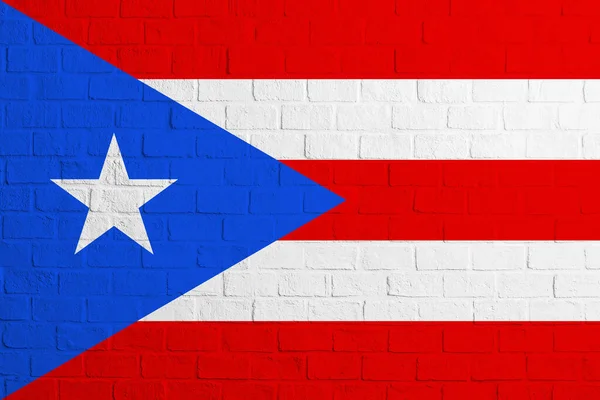 Puerto Rico Zászlója Téglafal Textúra Zászló Puerto Rico — Stock Fotó