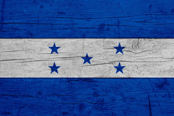 洪都拉斯国旗 洪都拉斯国旗的木制纹理 — 图库照片