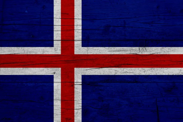 Bandera Islandia Textura Madera Bandera Islandia — Foto de Stock