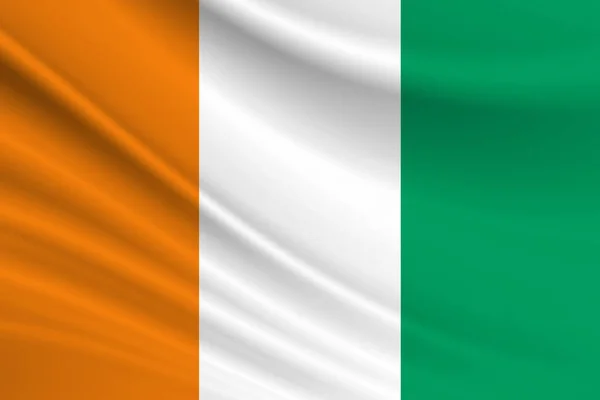 Bandeira Cote Ivoire Textura Tecido Bandeira Cote Ivoire — Fotografia de Stock