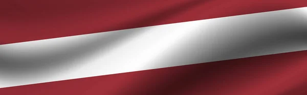 带有拉脱维亚国旗的横幅拉脱维亚国旗的面料质地 — 图库照片