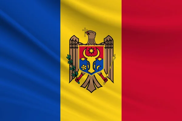 Flaga Mołdawii Tekstura Tkaniny Flagi Mołdawii — Zdjęcie stockowe