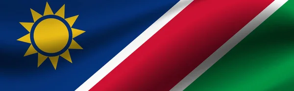 Banner Flag Namibia Fabric Texture Flag Namibia — Stock Photo, Image
