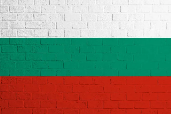 Bulgaristan Bayrağı Bulgaristan Bayrağının Tuğla Duvar Dokusu — Stok fotoğraf