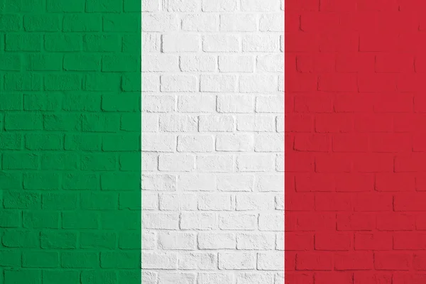 イタリアの旗イタリアの旗のレンガの壁のテクスチャ — ストック写真