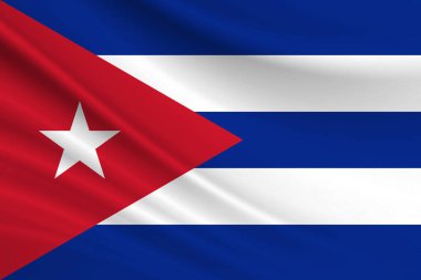 Küba bayrağının Küba kumaşı..