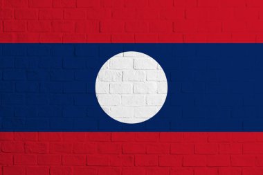 Laos bayrağının Tuğla duvar desenli bayrağı.