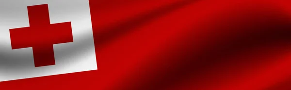 Bandeira Com Bandeira Tonga Textura Tecido Bandeira Tonga — Fotografia de Stock