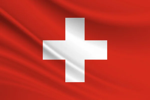 Flaga Szwajcarii Tekstura Tkaniny Bandery Szwajcarii — Zdjęcie stockowe