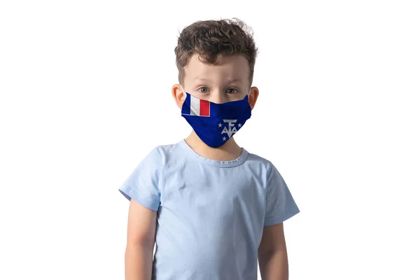 Прапор Асоціації Держав Південно Східної Азії Білий Хлопчик Одягає Маску — стокове фото