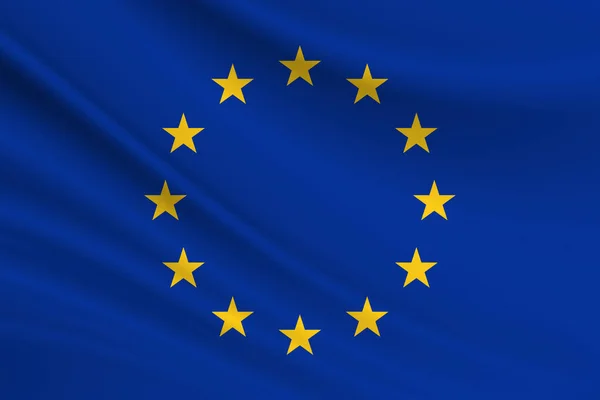 Europeiska Unionens Flagga Tygstruktur För Europeiska Unionens Flagga — Stockfoto