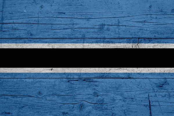 Vlag Van Botswana Houten Textuur Van Vlag Van Botswana — Stockfoto