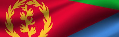 Eritre bayrağının kumaş desenli bayrağıyla bayrak.