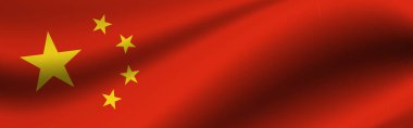 Çin Halk Cumhuriyeti bayrağıyla bayrak. Çin Halk Cumhuriyeti bayrağının kumaş dokusu..