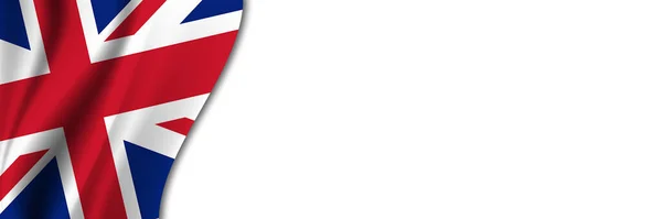 United Kingdom Flag White Background White Background Place Text Flag — Stock Photo, Image